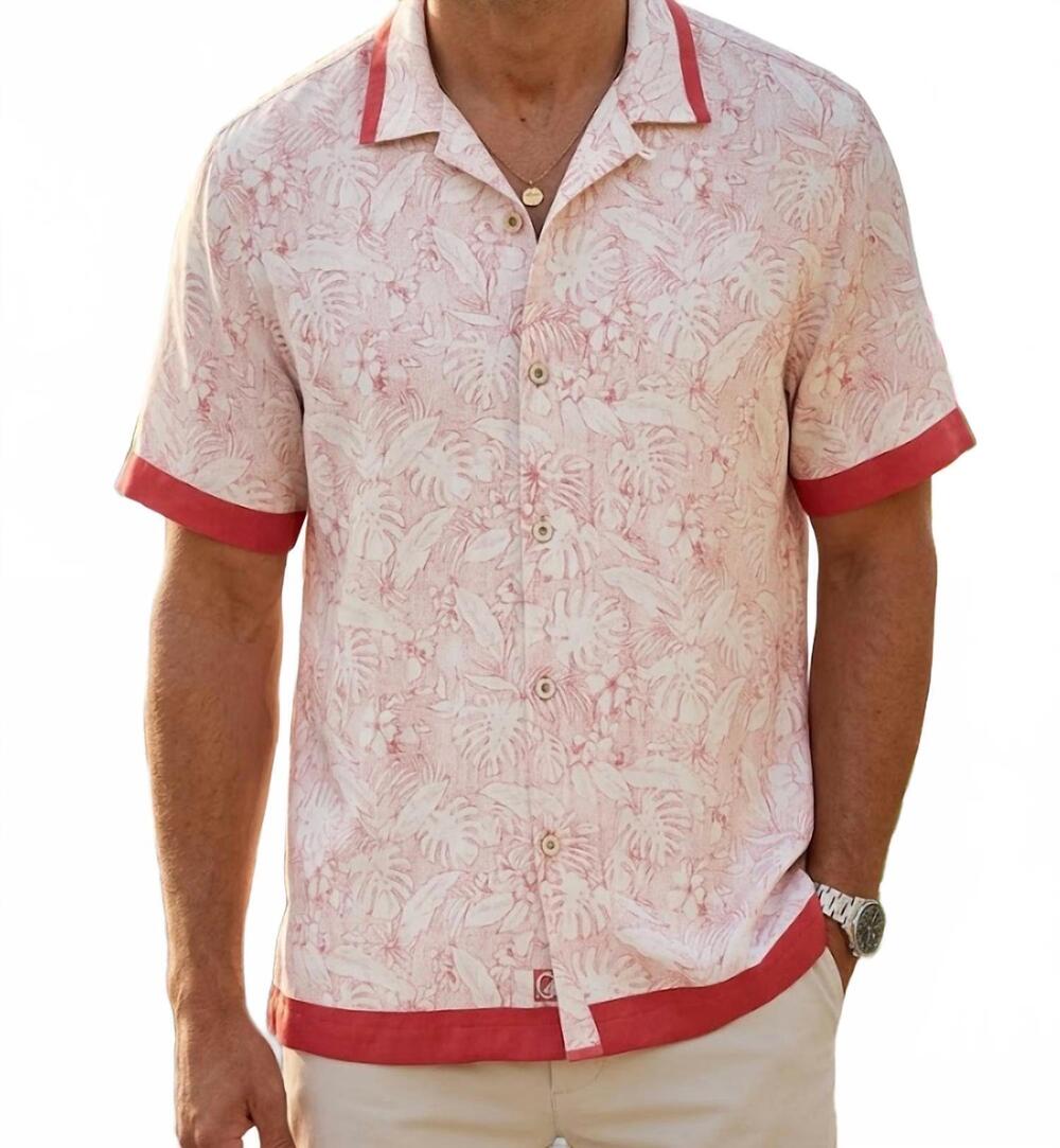 NEW TOMMY BAHAMA frond horizons silk camp shirt in terrazzo tile multi